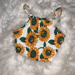 Sunflower Halter Crop Top